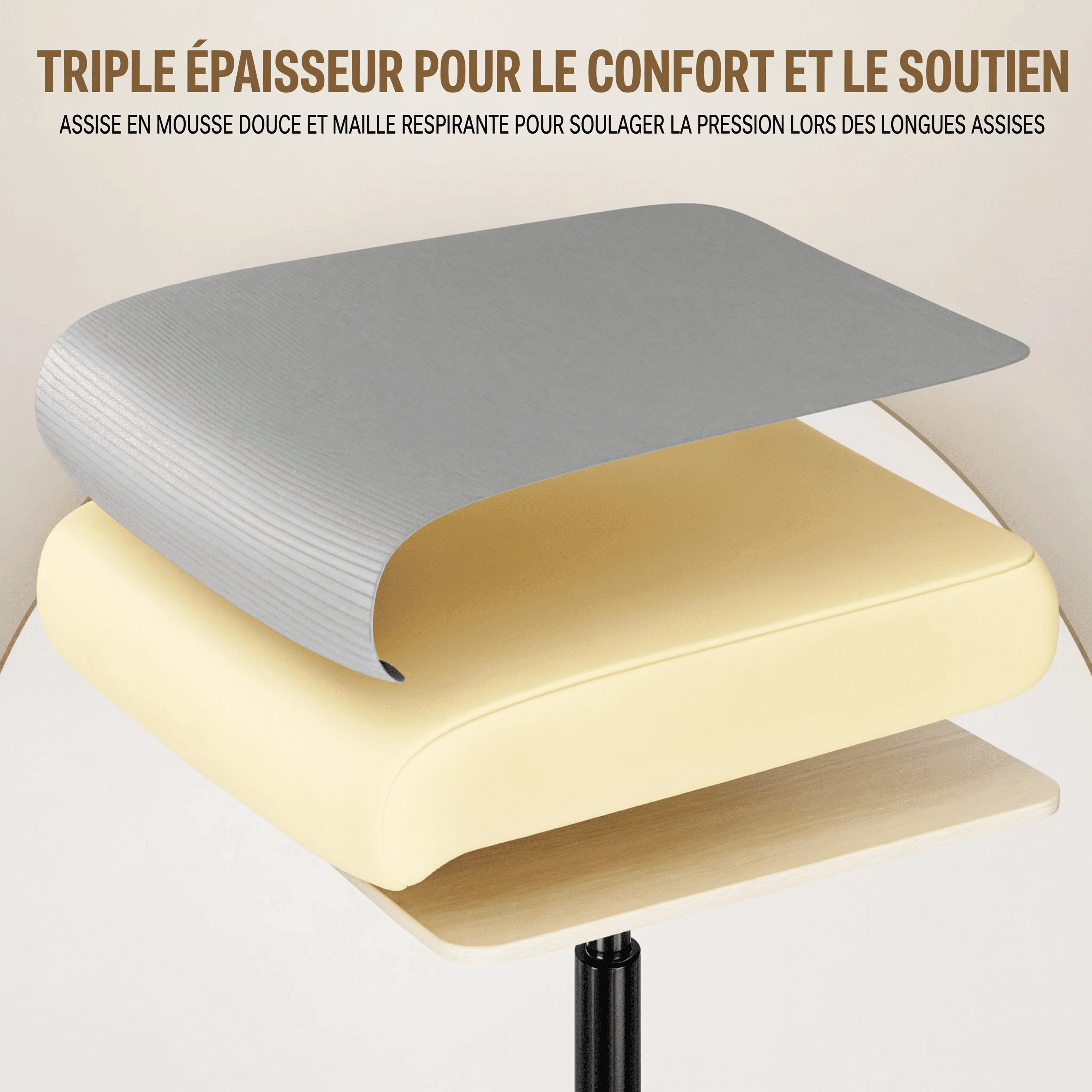 PAUSE | Chaise de Bureau Ergonomique Design - Support Lombaires, Appui-tête Réglable & Accoudoirs Rabattables