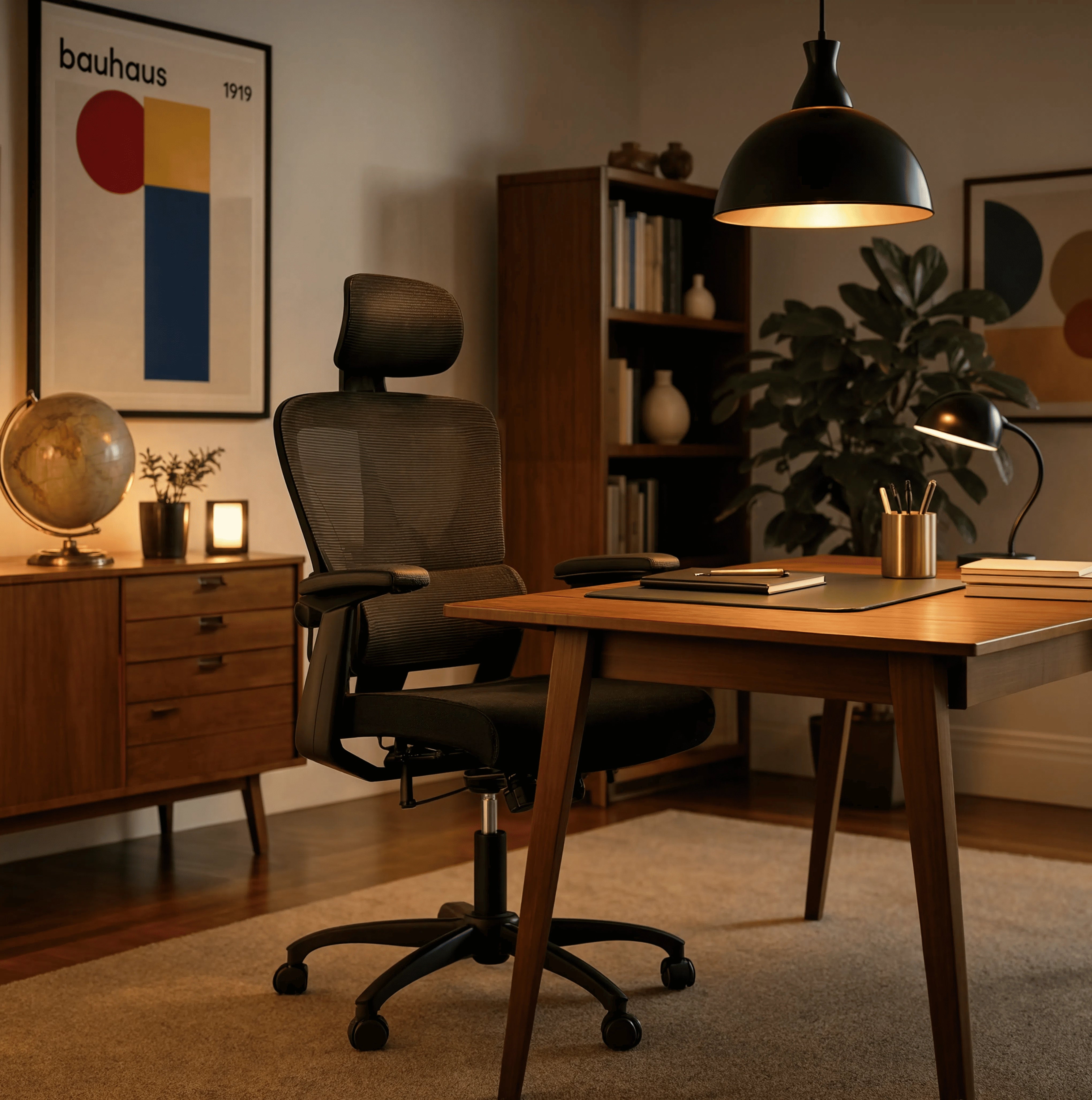 PAUSE | Chaise de Bureau Ergonomique Design - Support Lombaires, Appui-tête Réglable & Accoudoirs Rabattables