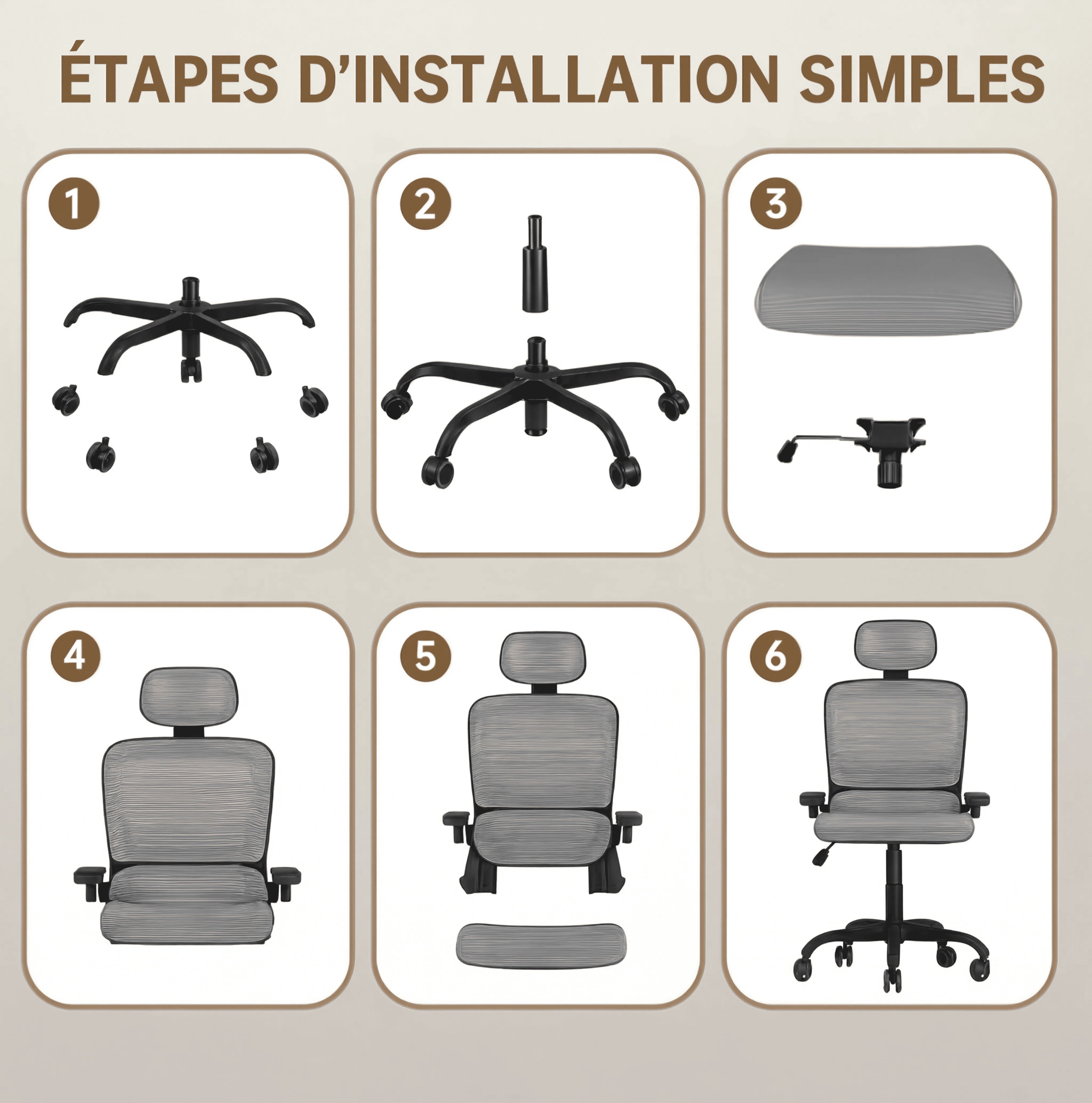 PAUSE | Chaise de Bureau Ergonomique Design - Support Lombaires, Appui-tête Réglable & Accoudoirs Rabattables